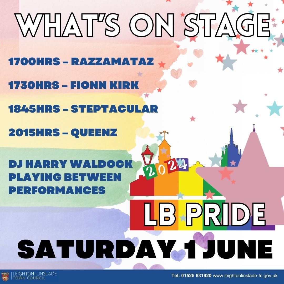 ✨LB Pride Stage Schedule✨Join us for an exciting evening packed with live performances and great music on the evening of Friday 1st June! Exciting performances between 17:00 - 20:15. We can't wait to see you there!