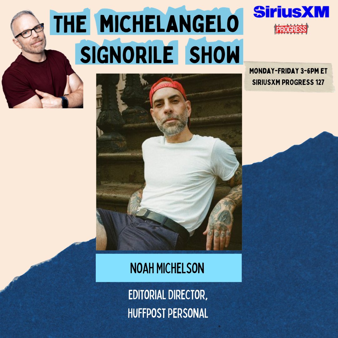 ‼️On Today's @Michelangelo Signorile Show‼️ @NoahMichelson of @HuffPost breaks down the latest LGBTQIA+ news 🔊Listen Here: SiriusXM.us/Signorile 📞Join the Conversation: 866-997-4748