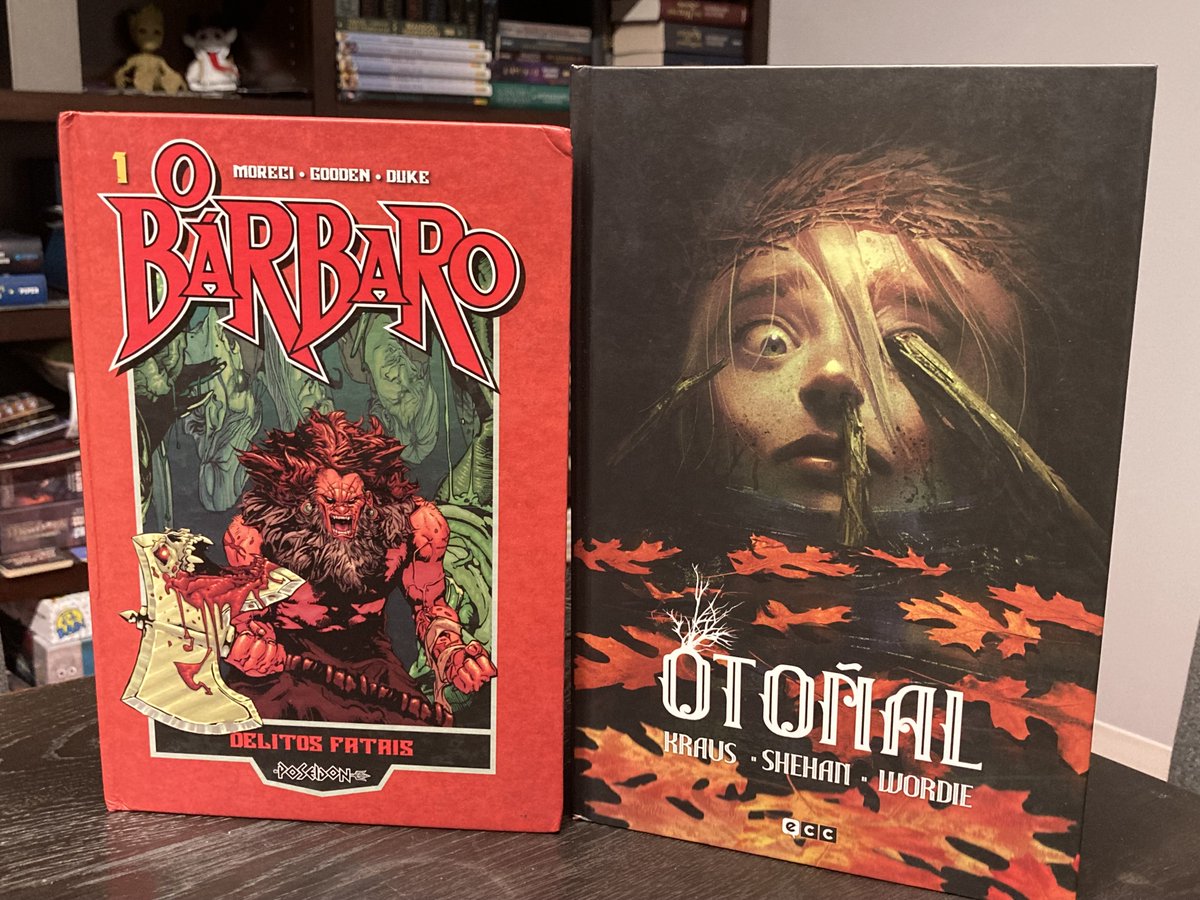 Check out these stunning new @thevaultcomics foreign editions that arrived at the office! BARBARIC (Vol 1) by Michael Moreci and Nathan C. Gooden is now available in Brazil from Faro, and THE AUTUMNAL by Daniel Kraus and Chris Shehan is now available in Spanish from ECC Comics!