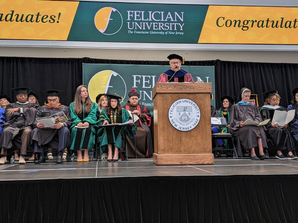 NJDCA's tweet photo. Congrats to DCA Commissioner Suárez for receiving an Hon. Doctorate & to the 2024 graduating class of #FelicianUniversity! Her impactful commencement address emphasized the importance of belief in oneself & adaptability in the face of challenges. #Beelieve #humanhive #leadership https://t.co/pC3tzm4iWy