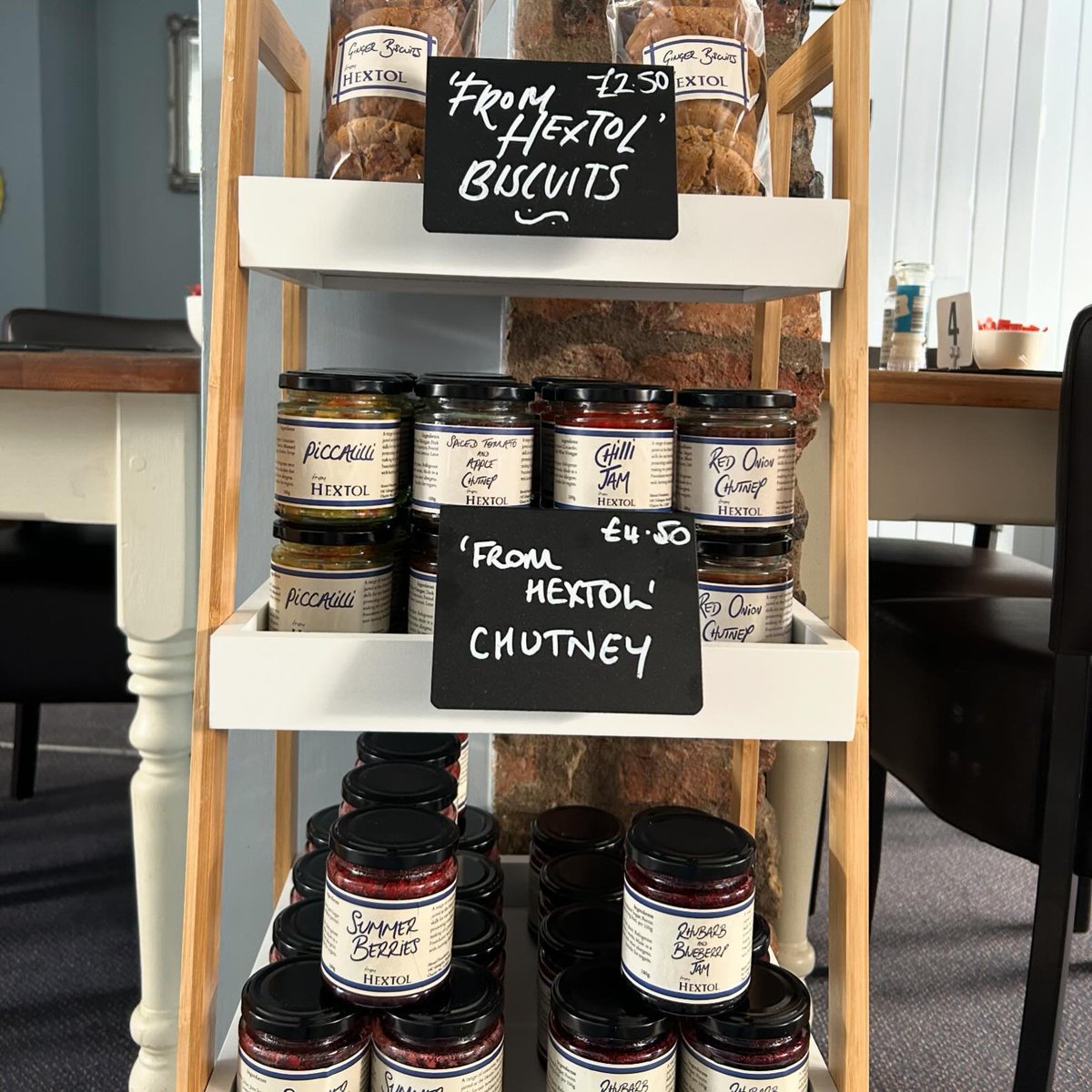 Very happy to be filling up our retail stand with our various 'from Hextol' products; seeing the work of our beneficiaries 'preserved' and packaged up to be enjoyed by you all at home is just one example of the ways we can build confidence 🍯