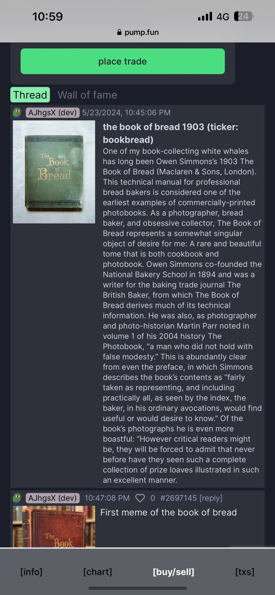BulmaEth's tweet photo. @funghibull @shillrxyz @bernardo_cafe @tetonotsorry First dog meme: $DOGE 2012 (24B) 
First frog meme: $PEPE 2005 (6B) 
First cat meme: $GIKO 1998 (6M) 
First bread meme: $bookbread 1903

Live now on 
@pumpdotfun 
https://t.co/jKczzoQ2Gx

🟩🟩🟩🟩🟩🟩 https://t.co/v9SbHLSX9W