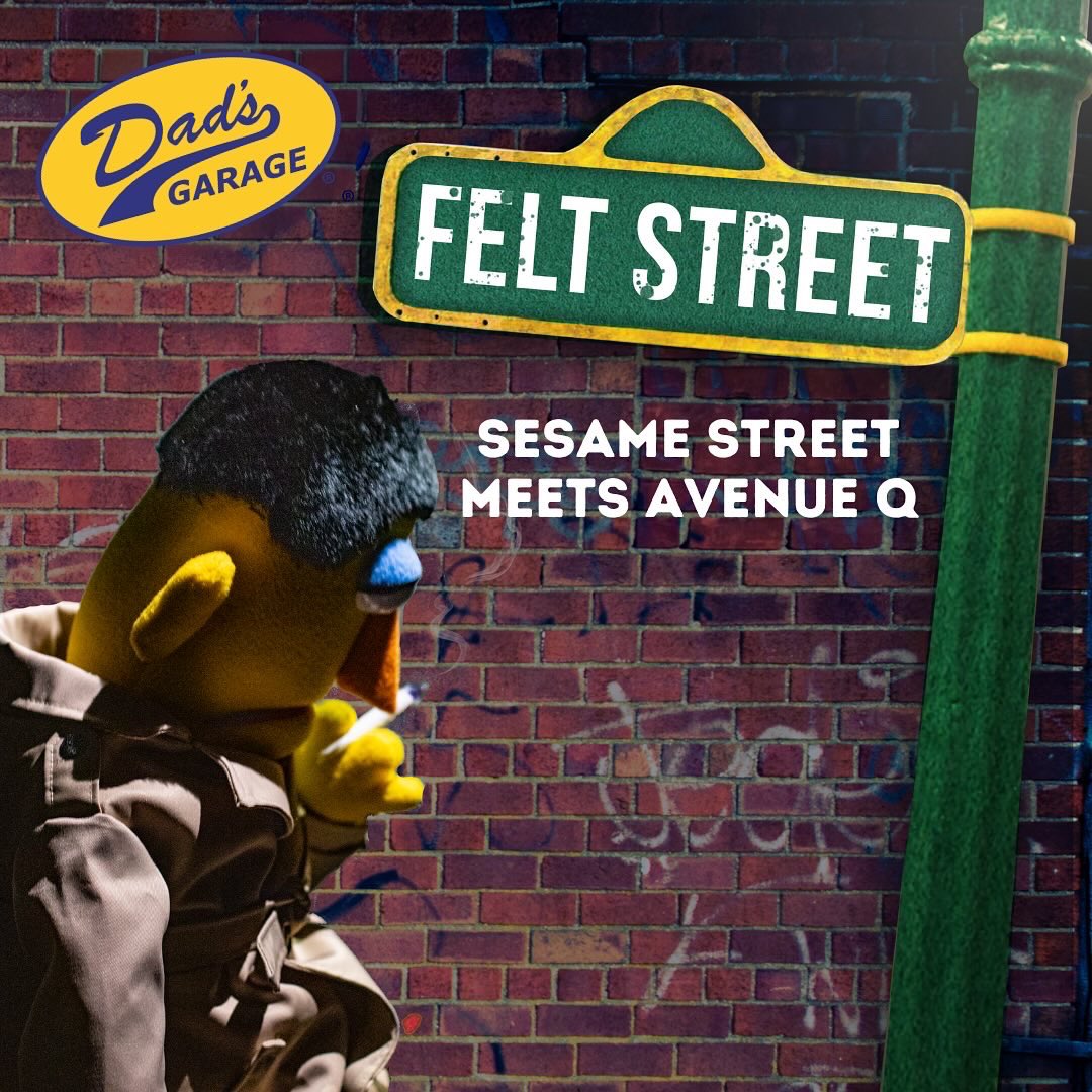 Tonight at 8pm - Felt Street returns! Enter the behind-the-scenes drama of this quirky neighborhood — it goes way beyond hand stuff.

🎟️: dadsgarage.com