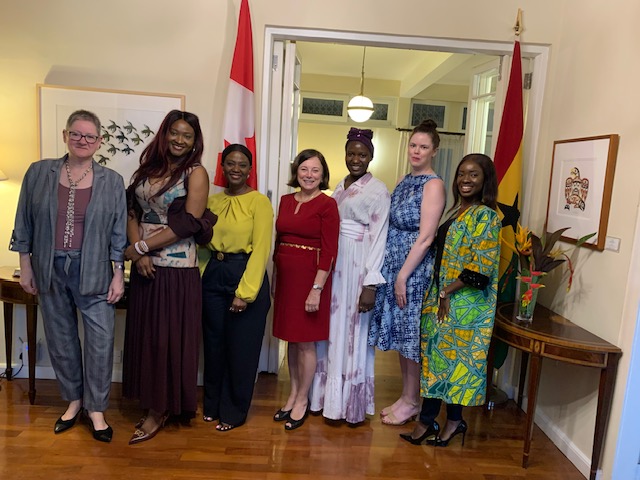 MartineLPF's tweet photo. With Malika Kassim our #ambassadorforaday meeting with some of Ghana's leading fashion designers at @ChristieBrownCL, @PistisGh , Grenda Addo fashion and the President of @CanadaGhana Chamber of Commerce, to learn about their amazing professional journey. https://t.co/uwGmzxX0km