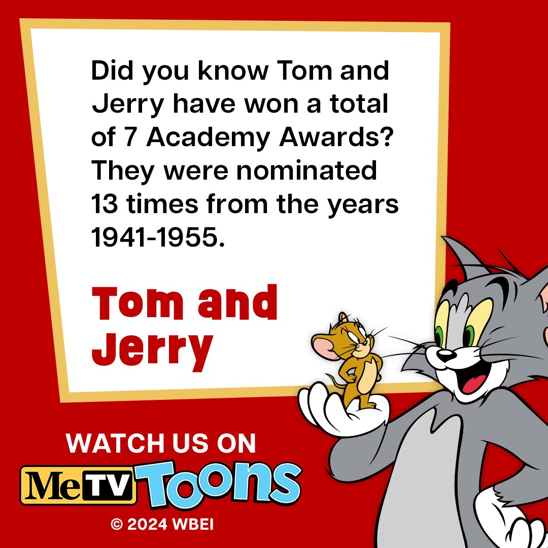 Tom and Jerry made their debut in 1940 and have been making us laugh ever since! Look for us beginning June 25th on the new MeTV Toons network. #MeTVToons #tomandjerry #cartoons #classiccartoons #animation #classicanimation #nostalgia #warnerbrothers