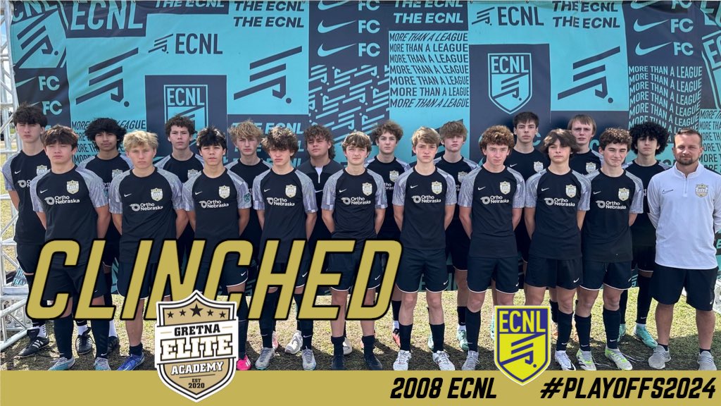 Huge congratulations to our 2008B @GEA_ECNL team for qualifying for the 2024 @ECNLboys Playoffs in San Diego this June 👏 For the 2nd time in 3 seasons the boys are post season bound 🫡 Always. Be. More. #GEAECNL #Playoffs2024 #PostSeasonBound