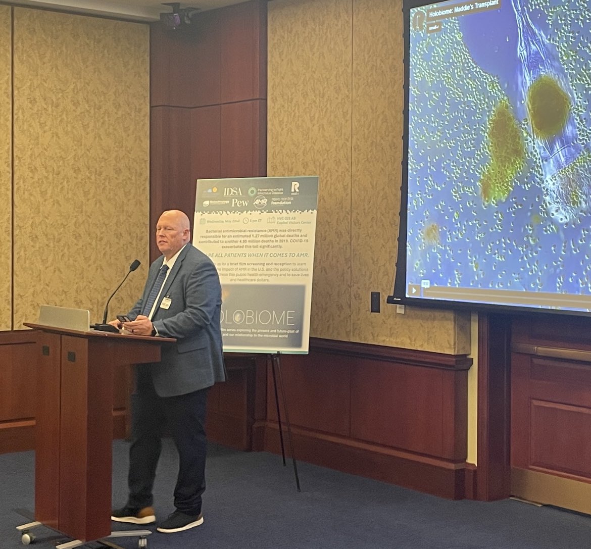 .@purdiedad73 is a patient advocate who lives w/ #ValleyFever & is a member of @WHO’s #AMR Survivor Task Force. Huge thanks to Rob for talking the talk & walking the walk on the Hill this week to educate & motivate #Congress to #SquashSuperbugs & #PassPASTEUR. #HolobiomeontheHill