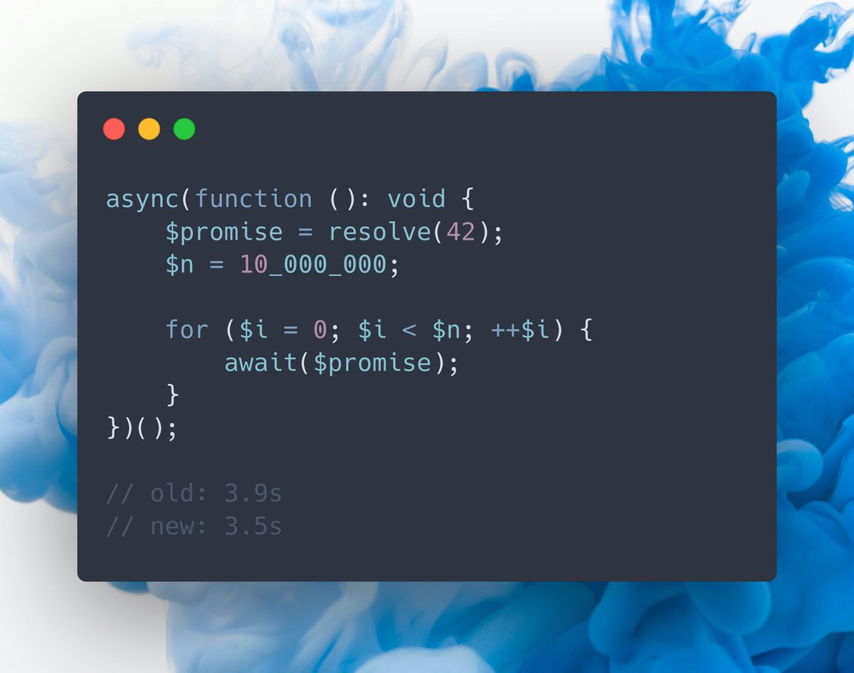 another_clue's tweet image. Accidental win: Snagged a 10% performance boost for @ReactPHP while working on some internal API improvements. Not the goal, but I&apos;ll take it! 😃🚀