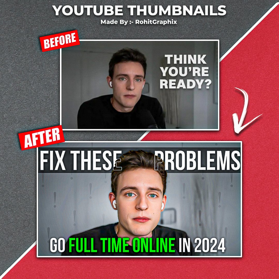 RohitGraphix's tweet image. YouTube Thumbnails
Want Yours? Dm now

Like, Comment, Share 
Reshare appreciated

Made in Photoshop

(thumbnail, thumbnail designer, thumbnail design, graphic design, graphic designer, youtube thumbnail, youtube, photoshop, need a thumbnail, thumbnail artist, client work)