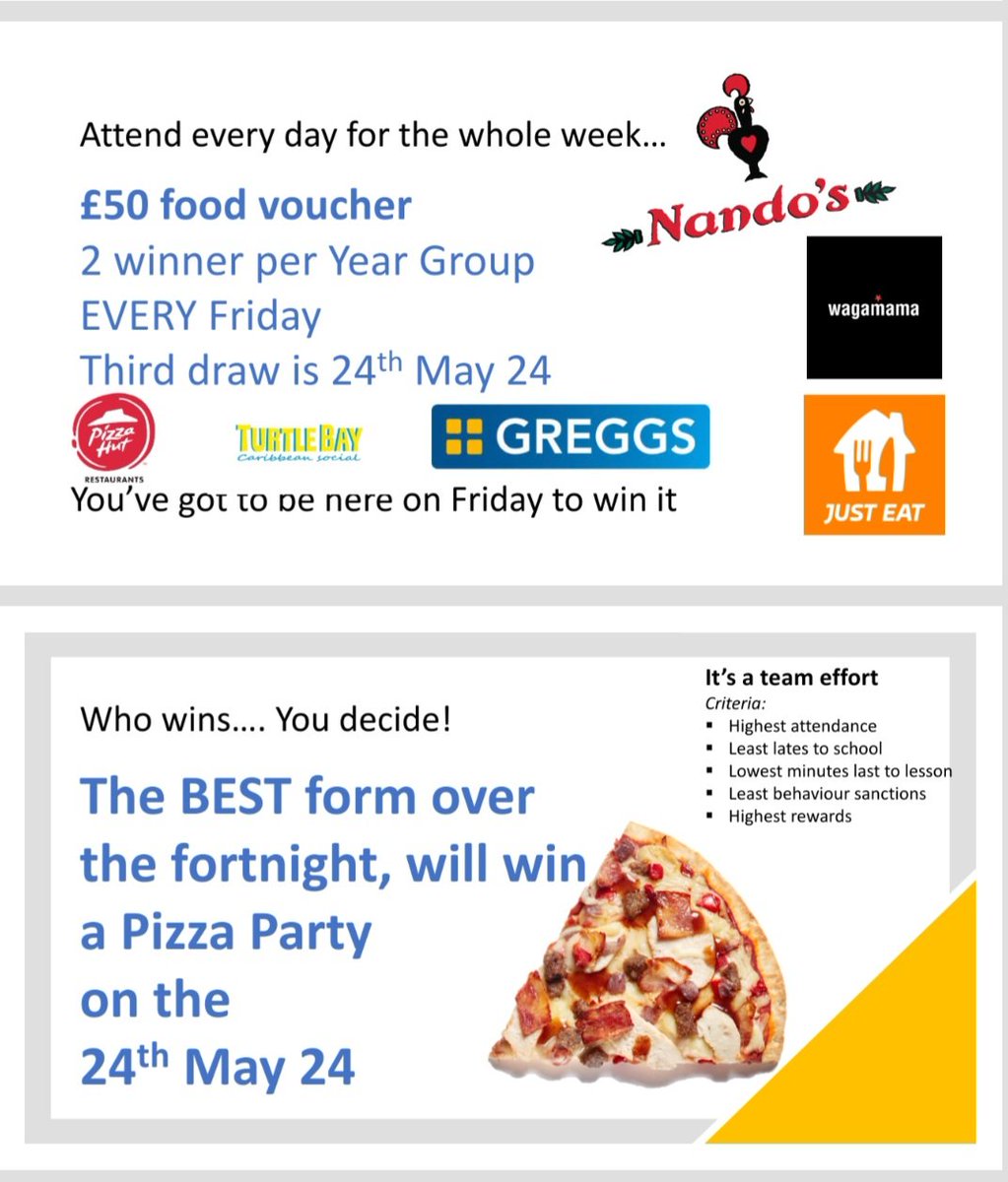 It's that time of the week again..

Who will be this Friday's winners??
<a href="/Gospel_Oak_/">Gospel Oak School</a>

#fabulousfriday #attendancematters