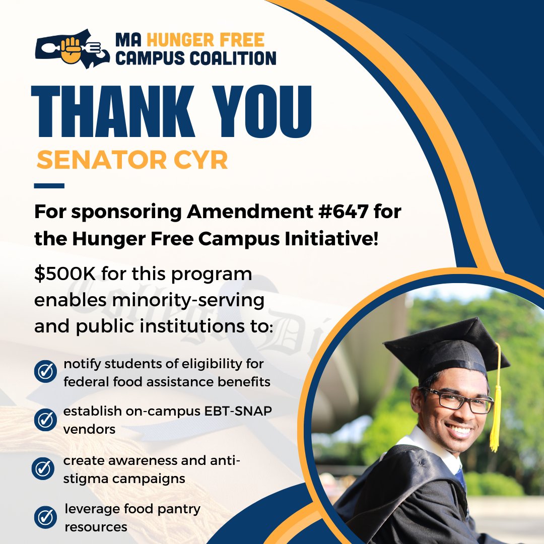 MA Hunger Free Campus Coalition (@collegehungerma) on Twitter photo Thank you, <a href="/JulianCyr/">Julian Cyr</a> for cosponsoring Amendment #647 in support of the Hunger-Free Campus Initiative! #mapoli #endcampushunger Thank you, <a href="/JulianCyr/">Julian Cyr</a> for cosponsoring Amendment #647 in support of the Hunger-Free Campus Initiative! #mapoli #endcampushunger
