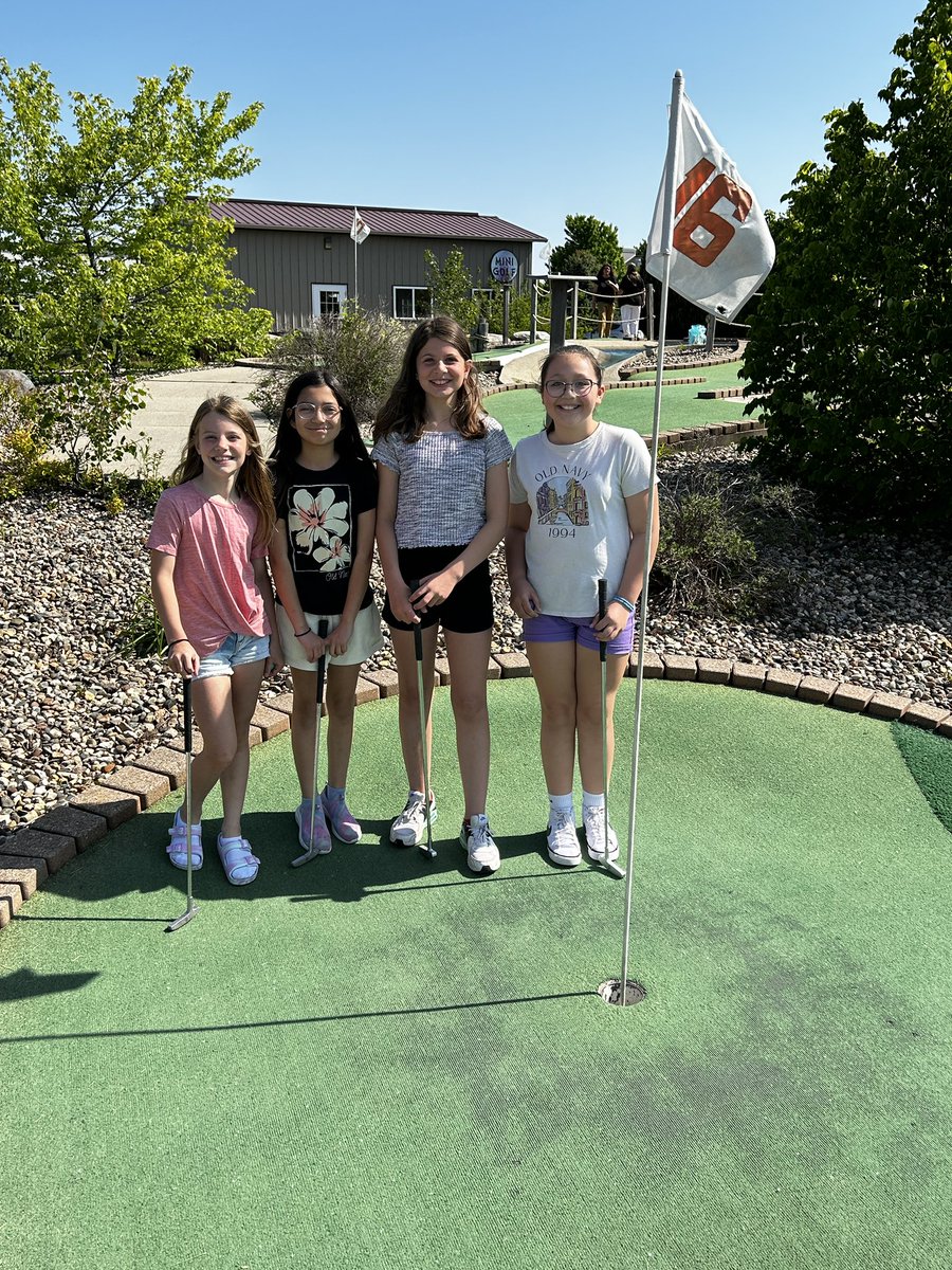 MrOppegard's tweet photo. What a beautiful day to go mini golfing.  The students were amazing!  Thanks Waters Edge Mini Golf.
#mckinleystrong https://t.co/xhEBh8lX0e