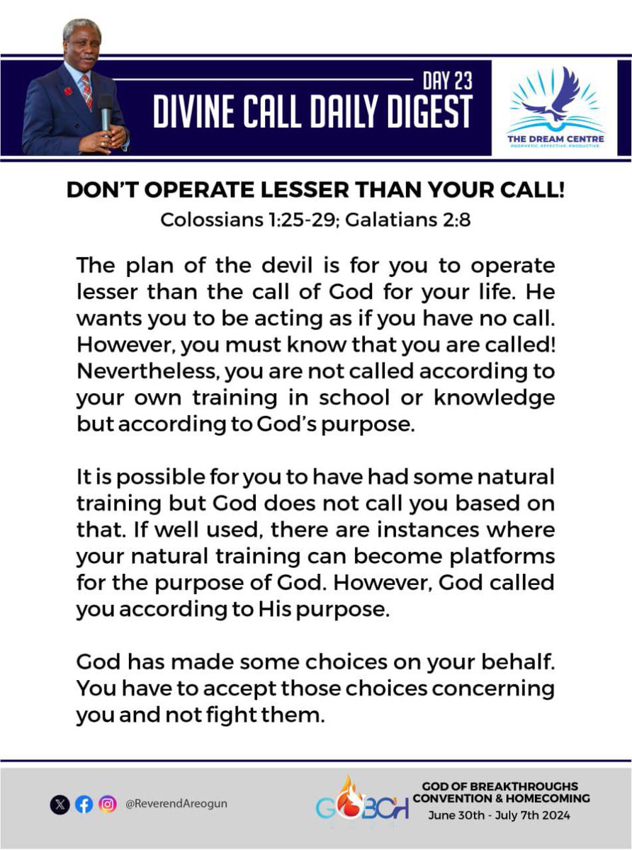 ReverendAreogun's tweet photo. Divine Call Daily Digest- Day 23 (#DCDD)
#SOC2024
#DivineCallDailyDigest
#DCDD
#SchoolOfCalling2024
#Destiny #Calling
#ReverendAreogun https://t.co/v9nm6C4XGc