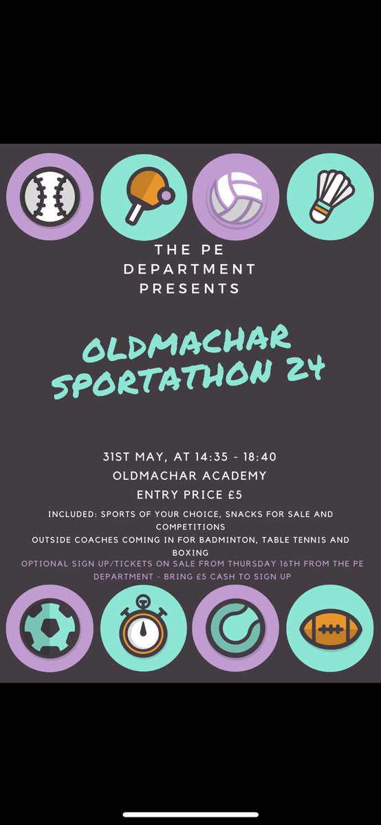 <a href="/oldmachar/">Oldmachar Academy</a>  Sportathon smoothies, snacks and prizes are officially being provided by <a href="/Scotmid/">Scotmid Co-operative</a> ⭐️👏🏼 1 week to go ⚽️🏀🏓🏸