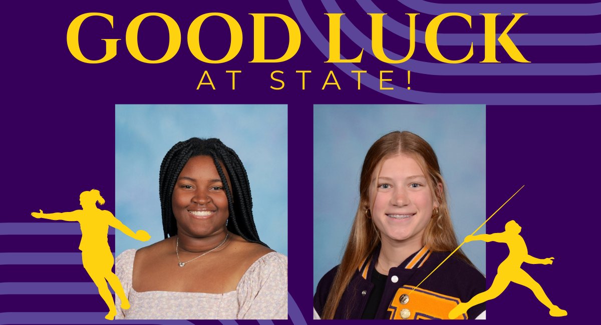 Belton High School's Morgan Bandy and Bella Scherfenberg are headed to the state track and field meet tomorrow! Morgan is throwing discus and Bella is throwing javelin. 💜💛 #Proud2BPirates