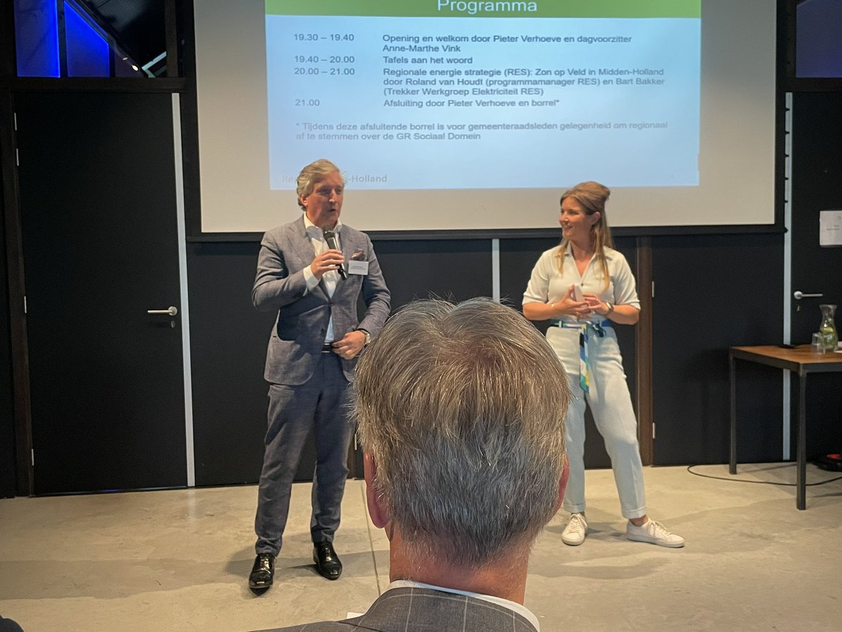 Regio bijeenkomst Midden Holland. Verschillende onderwerpen aan de orde, waaronder Tafels aan het Woord: Verkeer en Vervoer, Cultuur, Duurzaamheid, Sociaal Domein, Ruimte &amp; Wonen en Economie, Onderwijs &amp; Arbeidsmarkt. En de #RES.