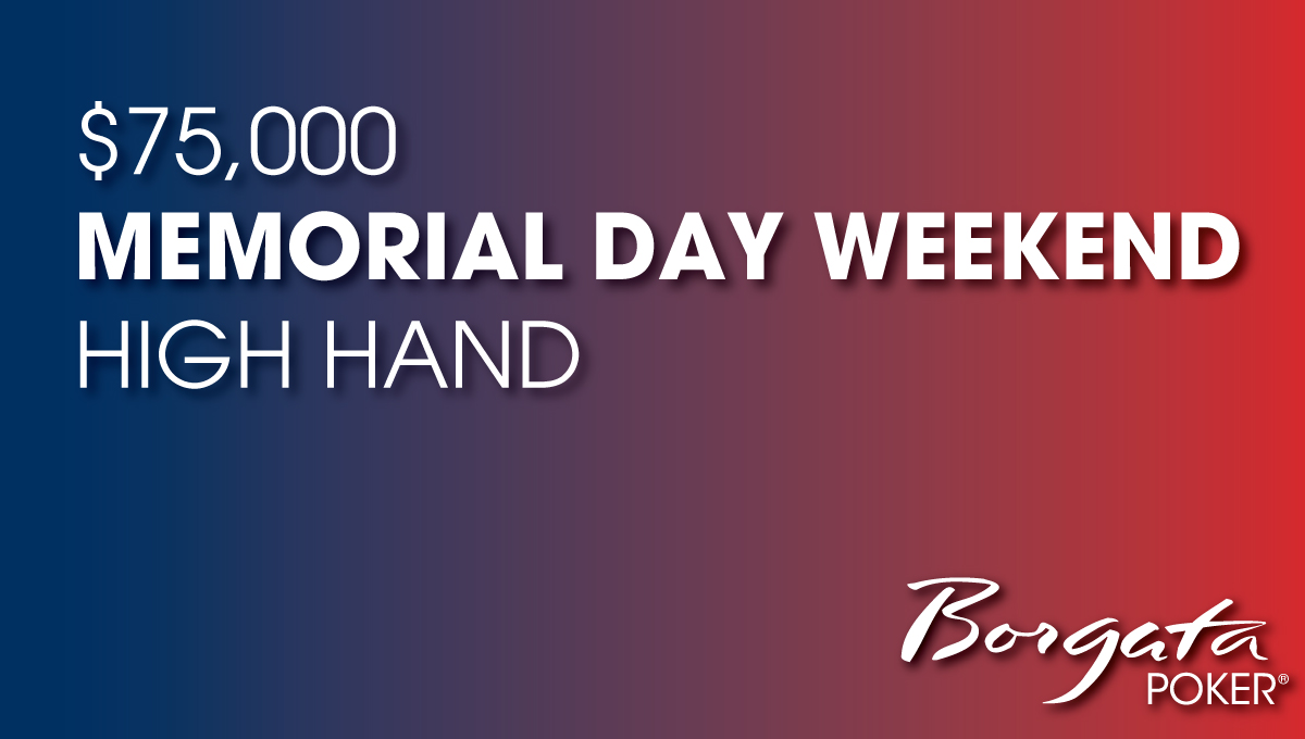 Win Big This Memorial Day Weekend with our $75k High Hand! 🔴 May 24 – 26 | 11:30 AM 🔹 $500 every 15 minutes ⚪ Power Hours | $1,000 every 30 minutes 🔗 Learn more at mgm.theborgata.com/z939j77c ♠️ Must be 21+. Gambling Problem? Call 1.800.GAMBLER