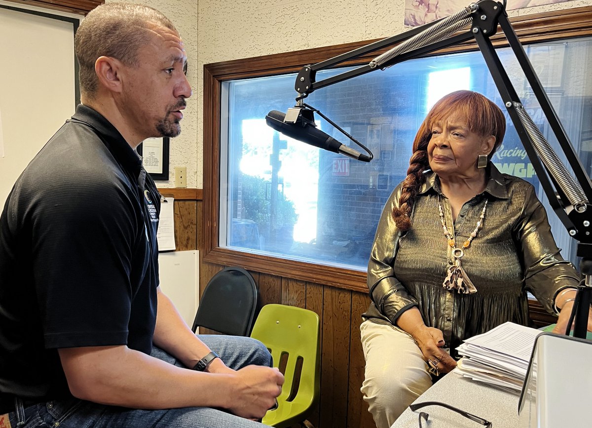 Thanks to WWGP Radio and Margaret Murchison (right) for hosting Kelvin Hunt (left), @iamcccc Director of Student Outreach and Recruitment, on May 22. Fall registration is under way at CCCC. Learn more about CCCC at cccc.edu or email questions to enroll@cccc.edu.