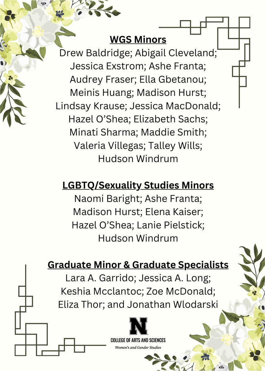 and we celebrated our Minors and Graduate Students:

#UNLCAS