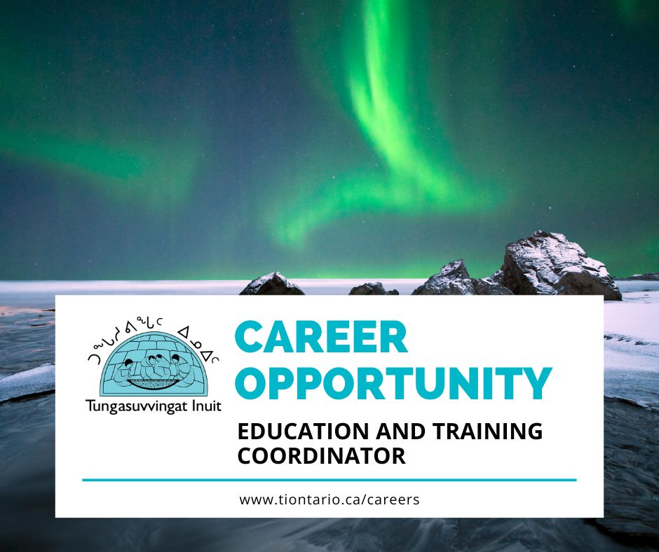 Career opportunity within the Kamatsiarniq Program! We're hiring for an Education and Training Coordinator. Learn more: tiontario.ca/education-and-… Deadline for applications is May 24th, 2024.