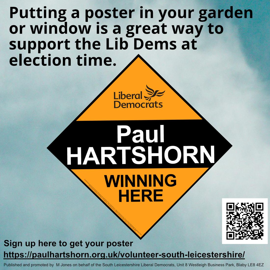SLeics_LibDem's tweet image. Be cool 😎 

Get a Lib Dem poster board up in your front garden and show off your hip credentials. 

Click the link 
paulhartshorn.org.uk/volunteer-sout…

Or email GE24@SouthLeicestershireLibDems.co.uk