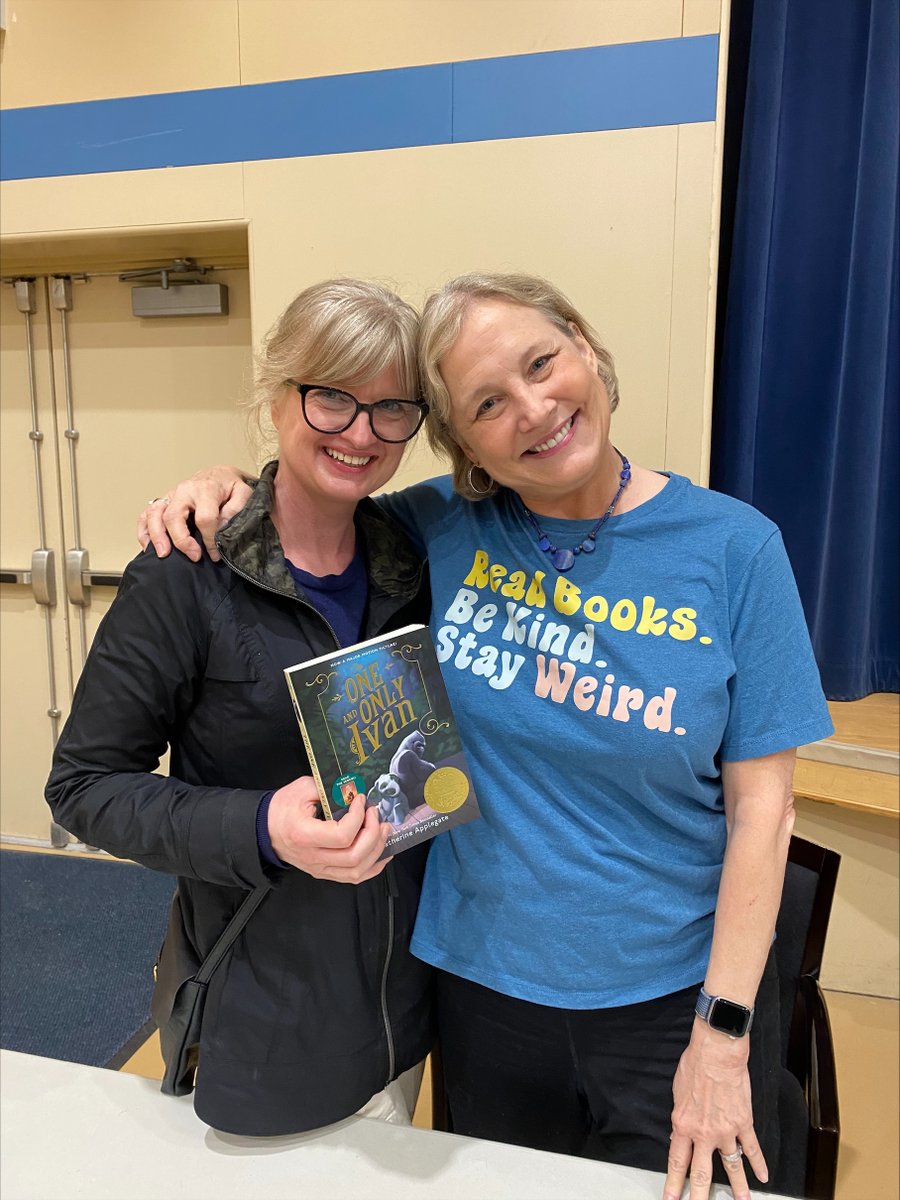 What a special event at Our Lady of Perpetual Help School in #VancouverBC. 🦍🦋 Thank you so much to @kidsbooksca, and to everyone who came to hear about THE ONE AND ONLY FAMILY! @HarperChildrens #mglit