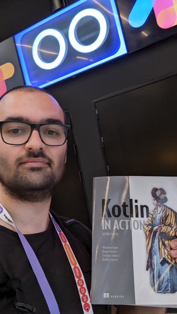 GakisStylianos's tweet image. Can&apos;t say I expected to win a Kotlin in Action book in the quiz, thanks #kotlinconf