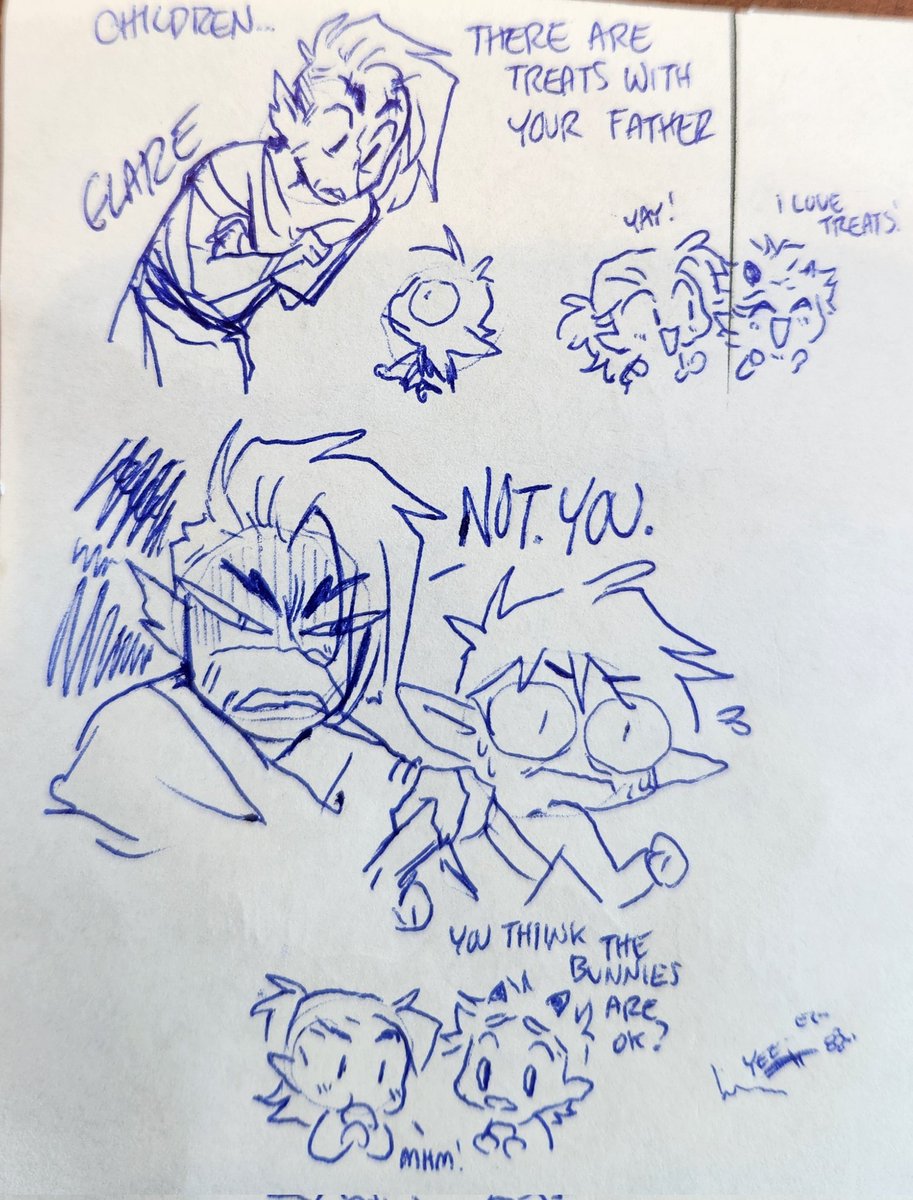 Eyyy it's Thursday, you know what that means.. Lunch schedule is borked. Here are some older doodles I don't think I have posted featuring Naia (little and grown), Arlen, Lotan, and @megdrawz's Roisin. Reposted in proper order