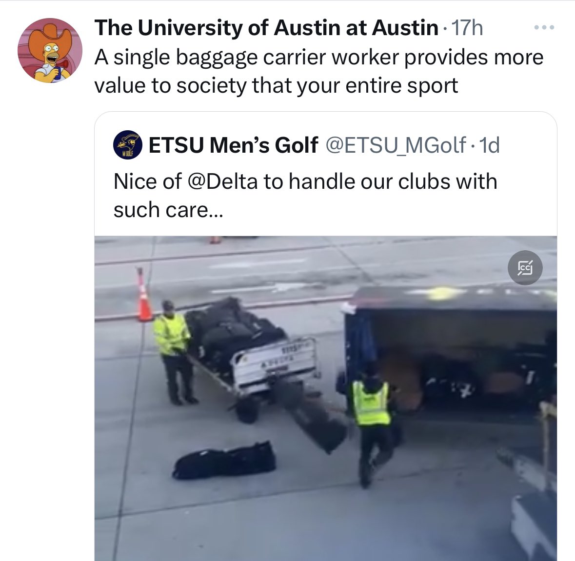 memeticsisyphus's tweet image. Their hatred of golf probably their most transparently “fuck you dad” position.