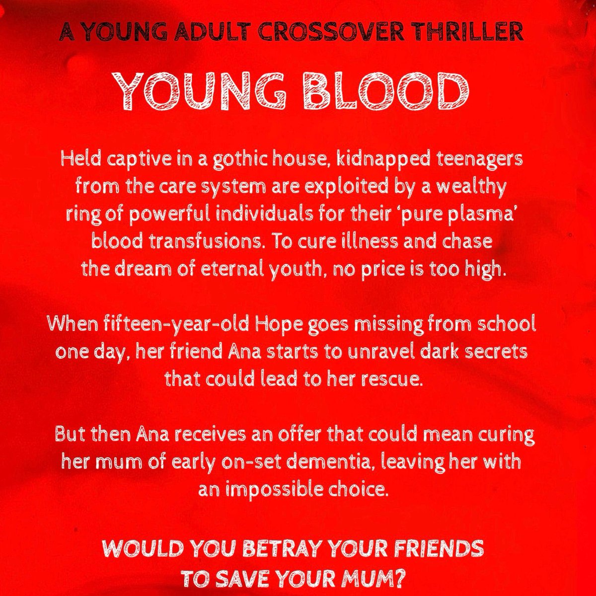 Victoria Gemmell (@vikkigemmell) on Twitter photo So excited to do the cover reveal for my new Young Adult crossover thriller Young Blood which will be released this summer
Thanks so much to <a href="/Dainty_Dora/">Rebecca HJ</a> for helping me fine tune my initial design and transforming it into a fabulous cover 🤩
Launch details soon #yathriller So excited to do the cover reveal for my new Young Adult crossover thriller Young Blood which will be released this summer
Thanks so much to <a href="/Dainty_Dora/">Rebecca HJ</a> for helping me fine tune my initial design and transforming it into a fabulous cover 🤩
Launch details soon #yathriller