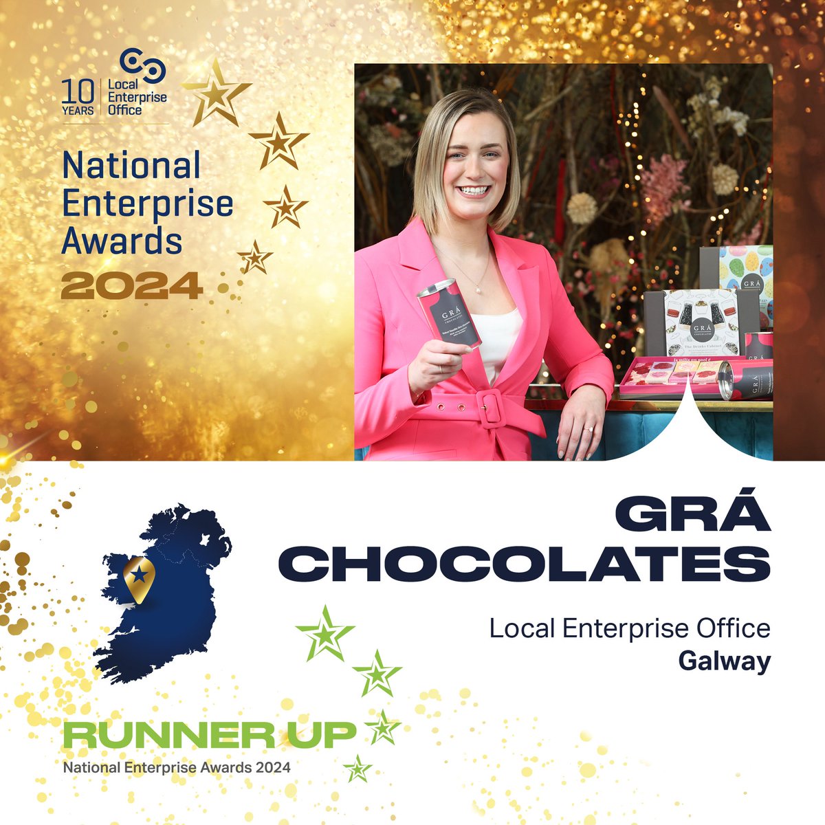 Loc_Enterprise's tweet photo. The next regional award is for the west region and the winner is @gra_chocolates supported by @leogalway #NEAwards #MakingItHappen https://t.co/lsGaurtsQJ