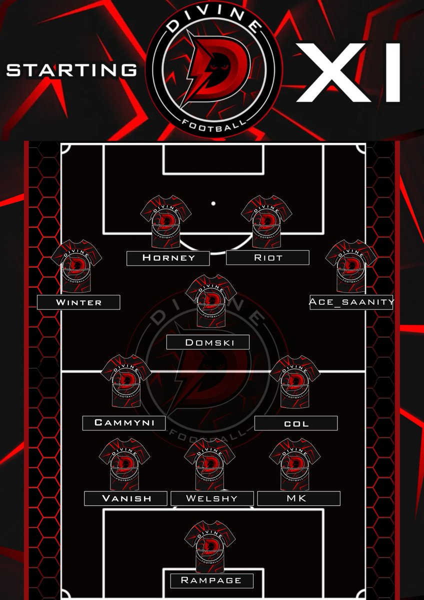 Teamsheet for tonight! The lads are looking to end the week strong! #VPG #DivineFootball #UpTheDivine
