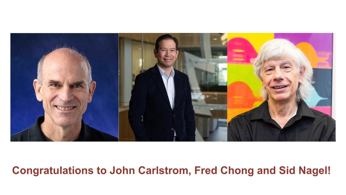 Transformative education begins with faculty members who are committed to excellence. This year John Carlstrom, Fred  Chong &amp; Sid Nagel are recognized for their contributions to educational excellence and the preeminence of our institution. Read more at: physicalsciences.uchicago.edu/news