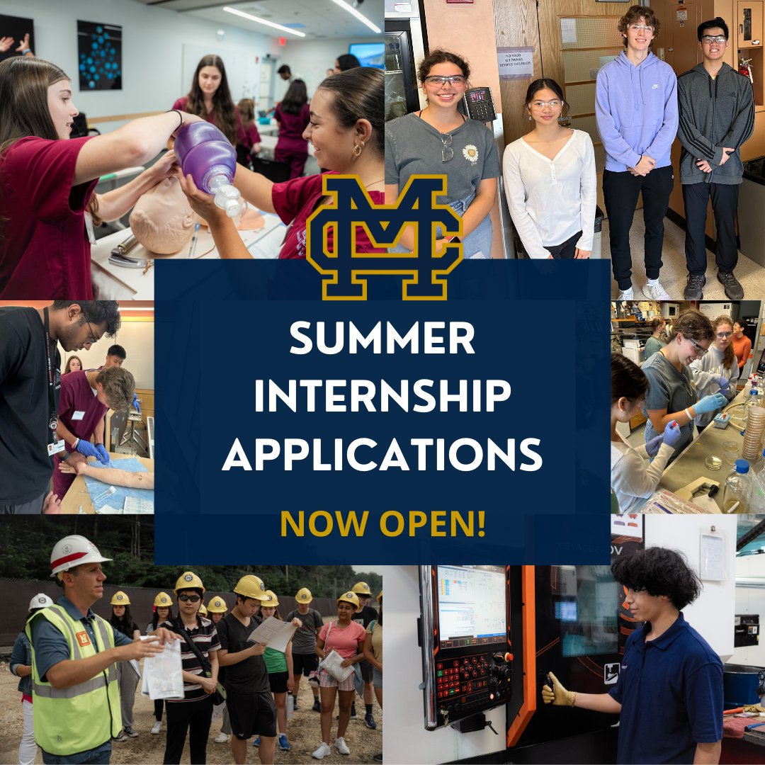 Malden Catholic will be accepting applications for our annual Business and STEM Summer Internship Program. Interested students need to submit applications by May 27 to Mrs. Reardon. Please use the attached website link for more information: maldencatholic.org/student-life/s…