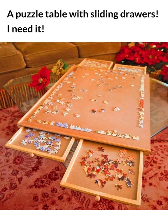 mavigadget's tweet image. Want! 😍

#PuzzleTable #SlidingDrawers #FunctionalFurniture #CreativeDesign #SpaceSaver #PuzzleLovers #OrganizedLiving #InnovativeFurniture #HomeEssentials #FurnitureGoals