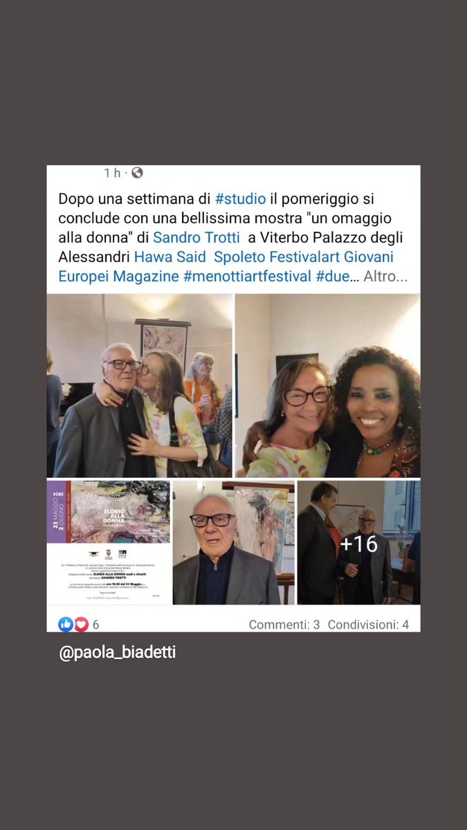 Dopo una settimana di #studio il pomeriggio si conclude con una bellissima mostra "un omaggio alla donna" di Sandro Trotti  a Viterbo Palazzo degli Alessandri Hawa Said  Spoleto Festivalart Giovani Europei Magazine #menottiartfestival #duemilartistilafieraletteraria #culture