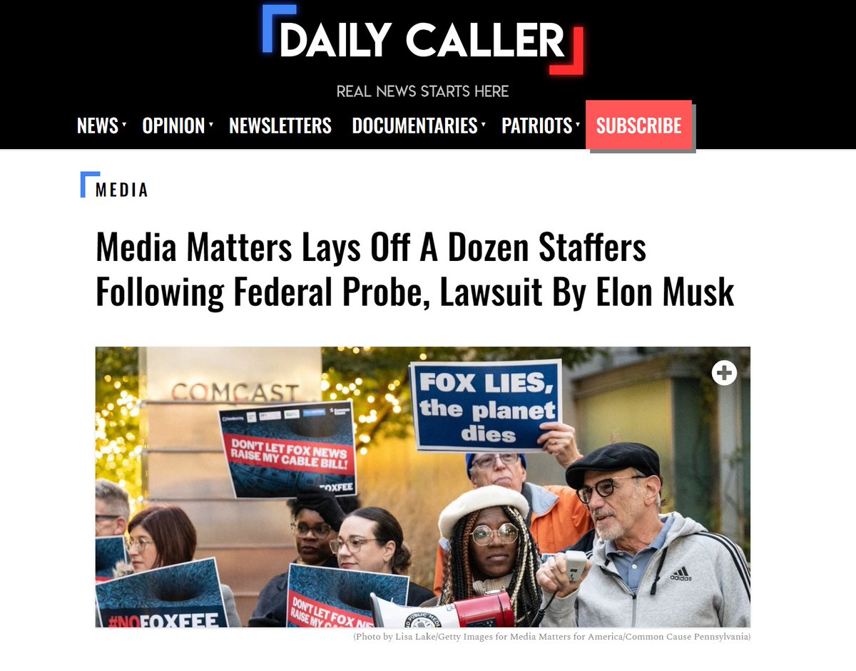 FEEL GOOD.🚨 Media Matters has laid off at least a dozen staffers following a federal probe and defamation lawsuit by @ElonMusk. The Woke attack site announced its sudden terminations on social media. The MMFA layoffs followed federal probes filed by Republican Attorneys