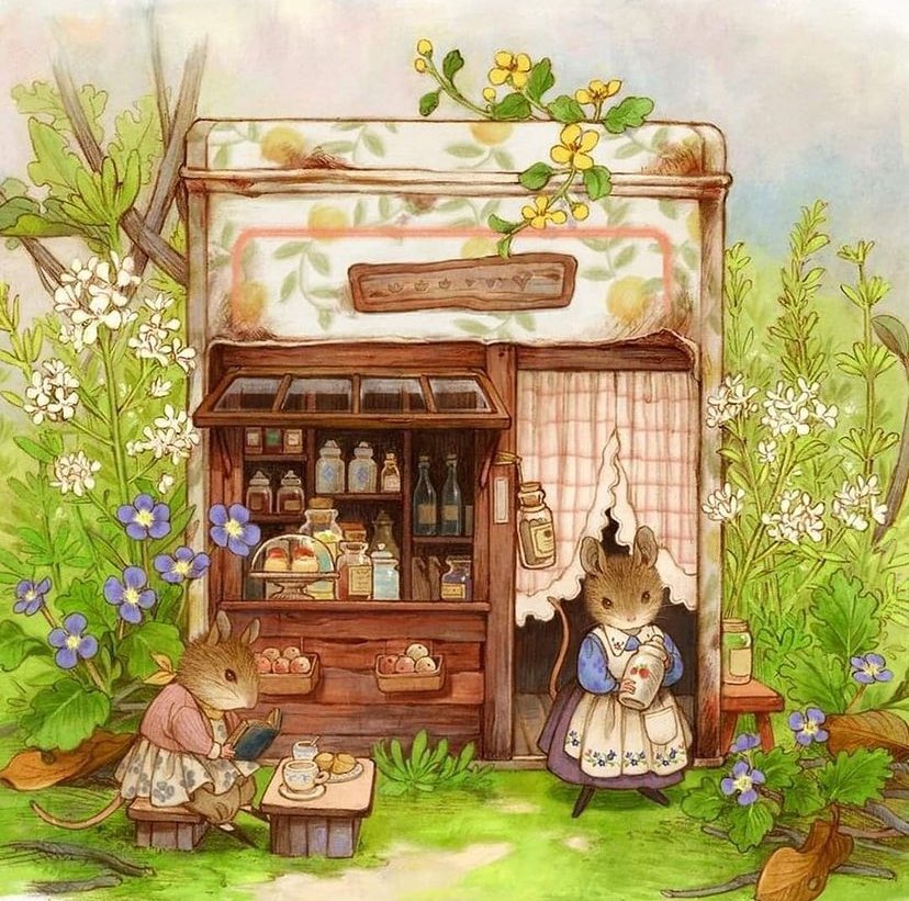 cottagecore shop 🏠🏡🛖 🛒🛍️
Art by Mogo Shin .