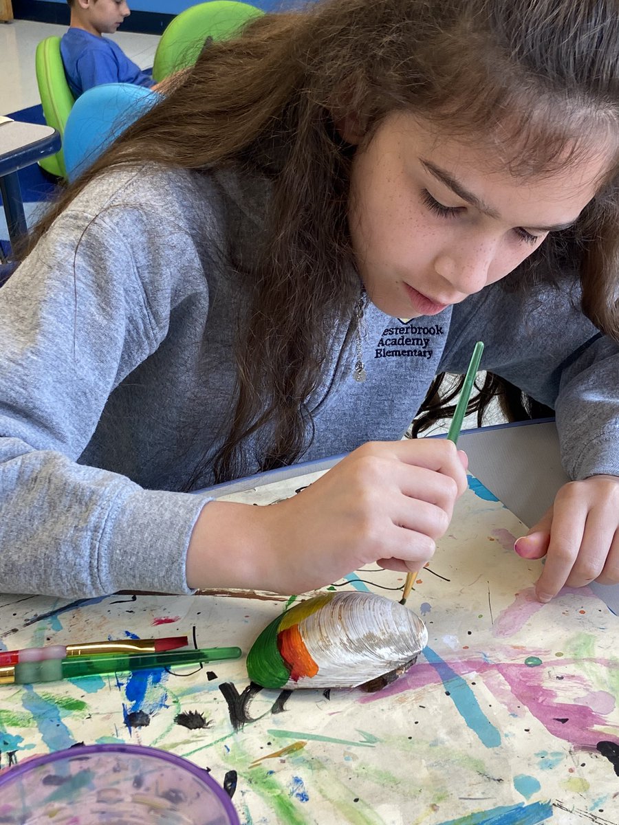 CBAWestChester's tweet photo. #5thGrade students getting ready for summer by painting shells in Art Class for @JerseyShoreShells! Mrs. G will hide these shells on the Jersey Shore beaches and the lucky finder can post a pic to fb Jersey Shore Shells, keep or rehide the shell! #onlyatcba https://t.co/AtkTgpL2O0