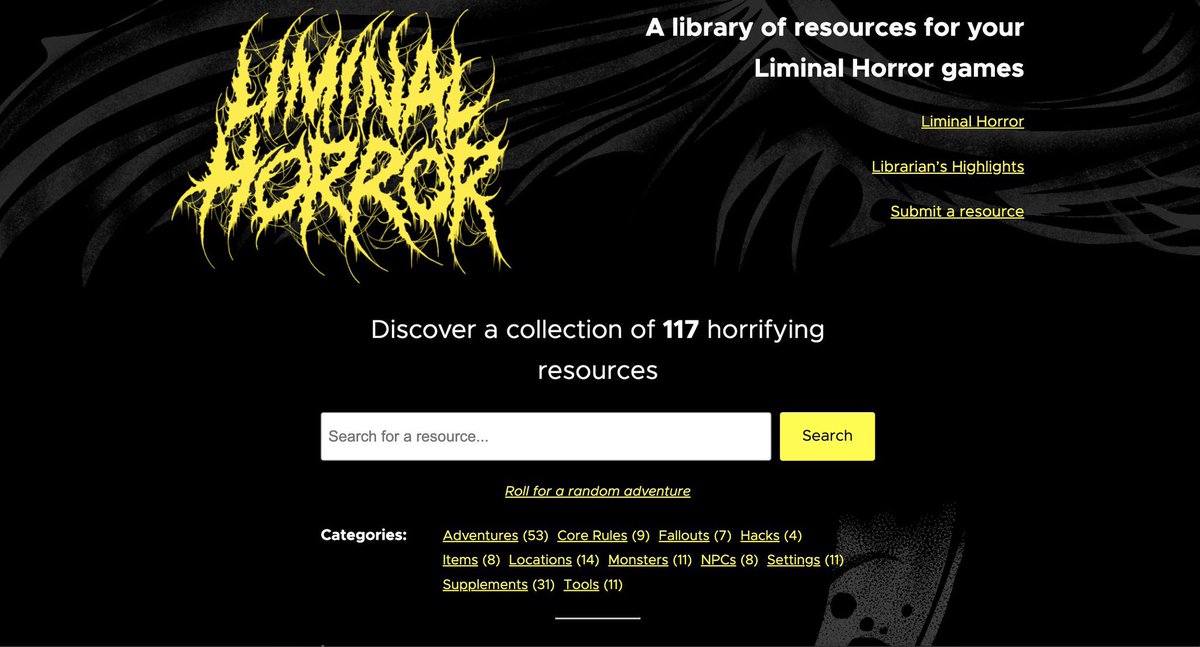 This is where all the cool stuff from the Twisted Classics jam will be posted as well! The Liminal Horror Library