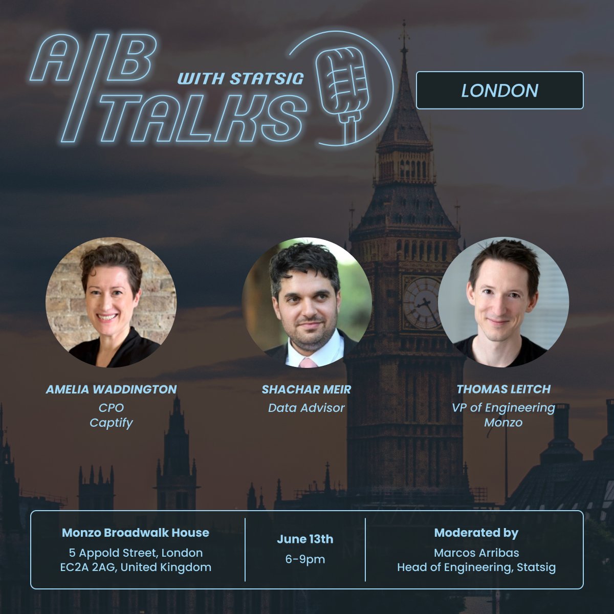 Join us for A/B Talks: London on June 13th 🇬🇧

Featuring the CPO of @Captify, the VP of Engineering of @monzo, and Data pros!  

Save your spot: eventbrite.com/e/ab-talks-lon…

Includes: exclusive pair of Statsig socks 🧦

#abtalks #abtests #statsig #featureflags #abtesting