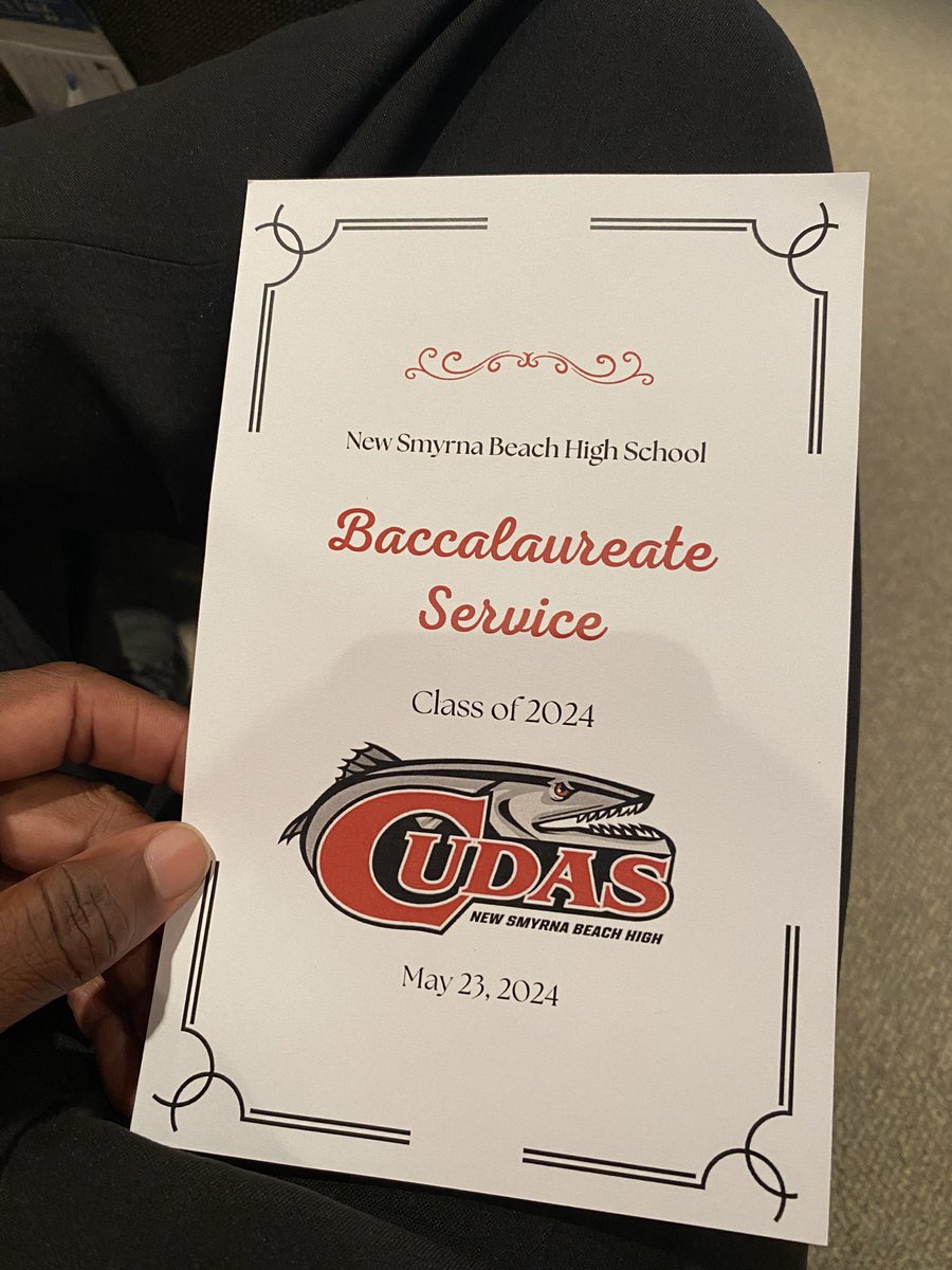 T2tuff's tweet photo. Baccalaureate Service for the Class of 2024 is underway at First Baptist Church for NSBHS. Advantage Cudas.. #1Team1Mission #ThankYouPastorLukeMcKinney #FirstBaptist https://t.co/ZptAt6CFuX