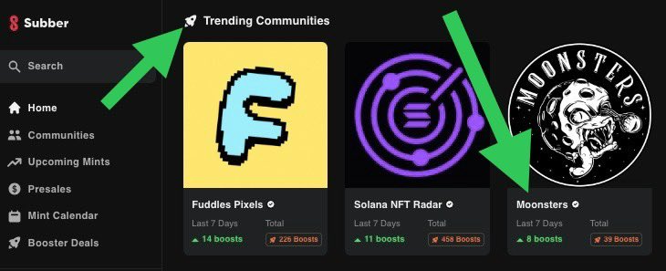 🔥Another day of @MoonstersWeb3 trending on @subberxyz 🚀🌚 #StayMooned
———————————————
#memecoins #crypto #nfts