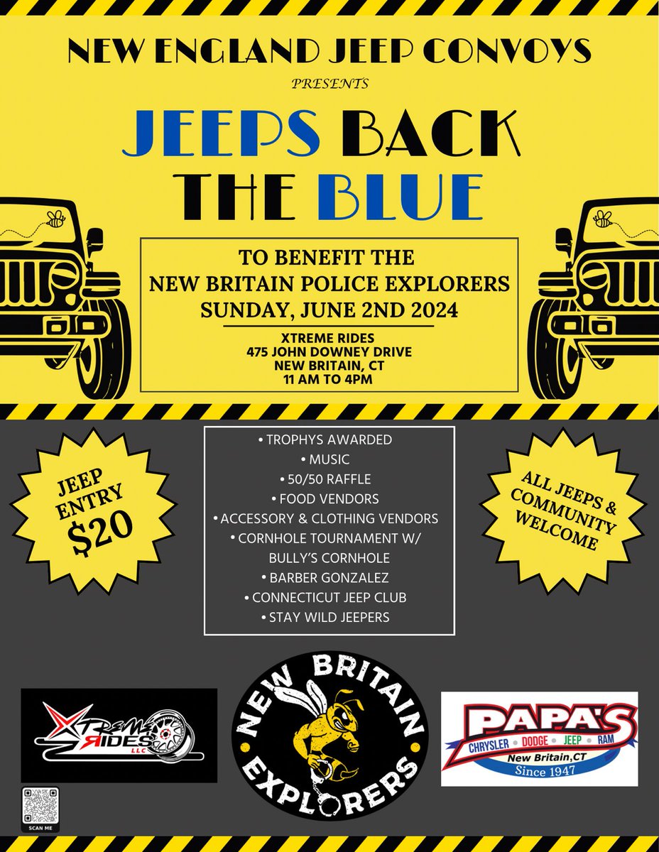 This is my first jeep fundraiser event. 100% of the proceeds will benefit the youth who want to learn about Law Enforcement & becoming a police officer. If you want to help, you can scan the QR and make a donation. Anything helps, thanks guys ✌️