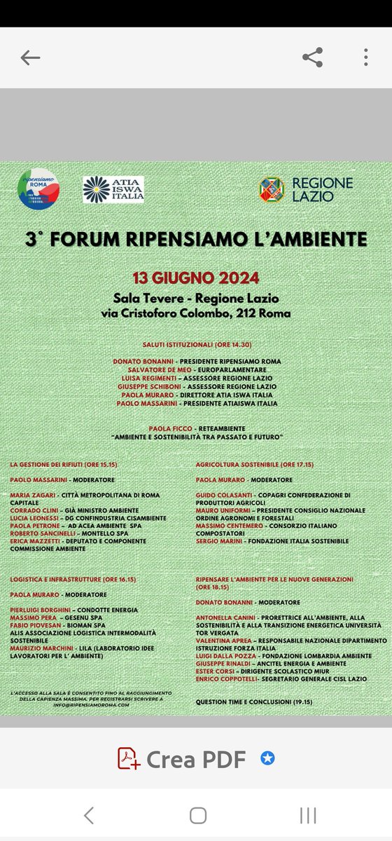 Vi aspettiamo per parlare di gestione rifiuti, agrifood,logistica sostenibile e formazione ambientale.....