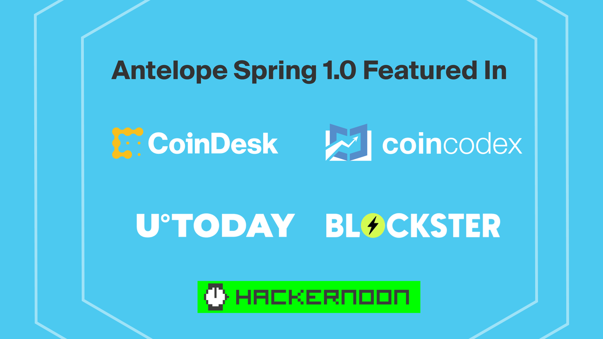 Vaulta_'s tweet photo. Antelope Spring on #EOS received lots of press coverage today 🚀🗞️

📰 @CoinDesk👇
https://t.co/ZYr22ObHfK

📰 @hackernoon 👇
https://t.co/p1nhg3j8jU

📰 @Utoday_en 👇
https://t.co/TVIPJbEqbA

📰 @CoinCodex 👇
https://t.co/eTAermBc0u

📰 @BlocksterCom 👇
https://t.co/zN5hobq797 https://t.co/yABY4ELpuC