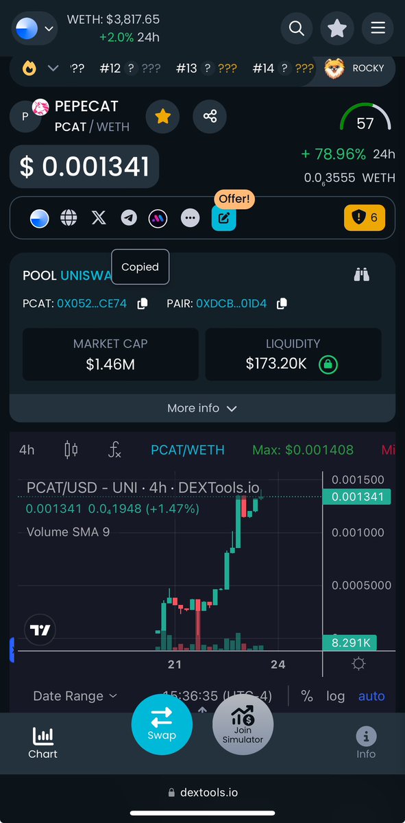 ErielPerez10's tweet photo. 🚨 $PepeCat is flying 🚀🚀🚀

ATH after ATH 🔥🔥🔥

Team is great and I believe they can take this to Billions in MC on #Base 👀

Ca: 0x052007c08d0ed06fbd44e4cddeb021107ba7ce74

https://t.co/iSqq5HreHL

TG: https://t.co/i7iIQH0cGj

Website: https://t.co/fO0Rdvs1TE https://t.co/Xk2HLgTso0