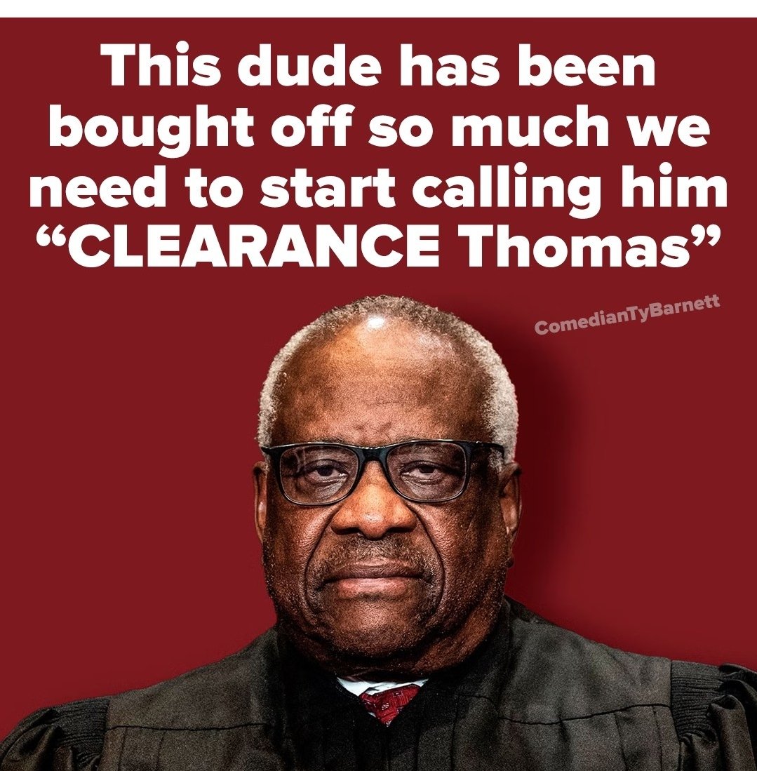 #ResignClearanceThomas 
#ImpeachClearanceThomas
#ProsecuteGinniThomas
#CorruptSCOTUS 
#StenchOnTheSCOTUSBench