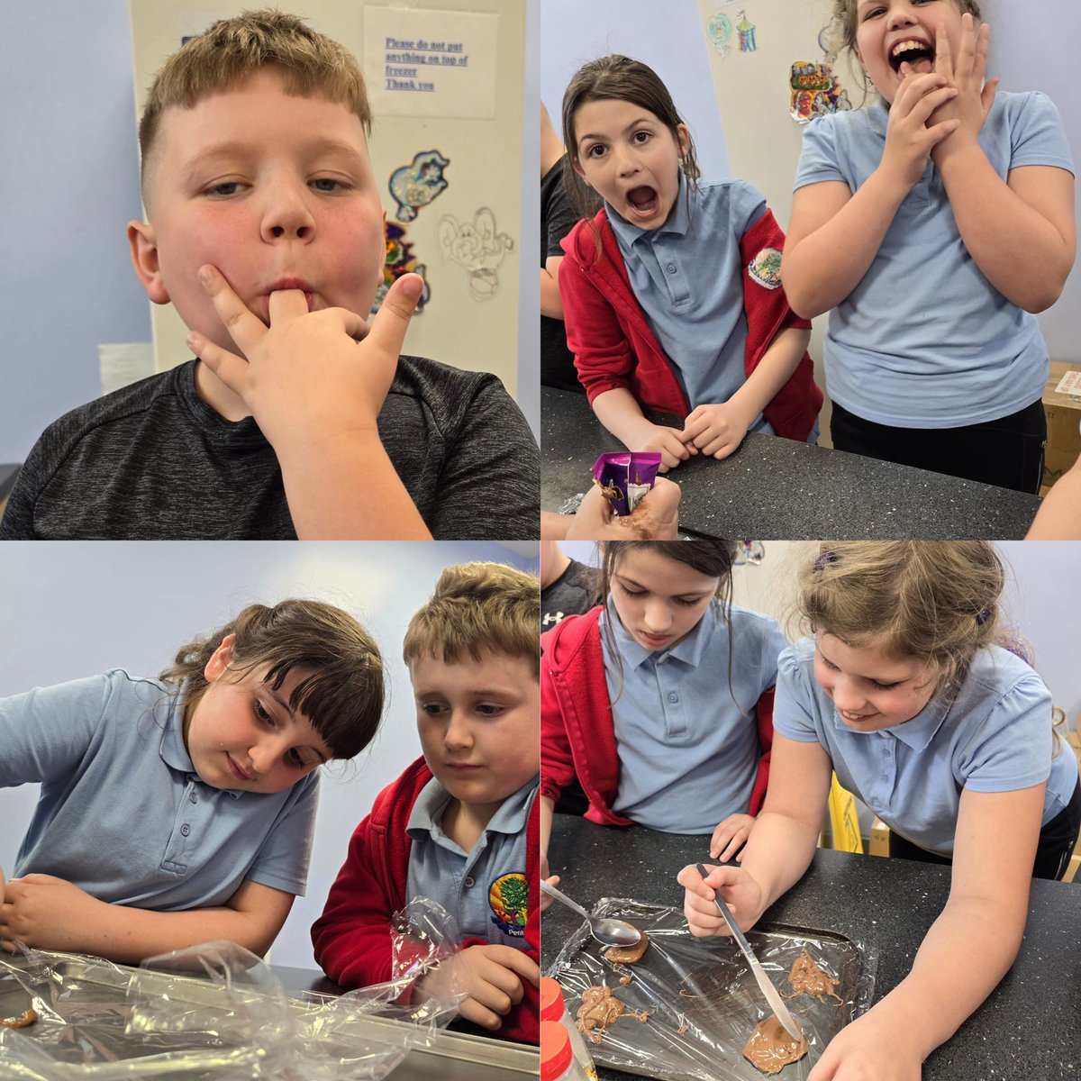 PentrerGraig's tweet photo. Cookery club last session this week so we had fun with chocolate 🍫they couldn’t resist tasting too https://t.co/DW2WELLAC6