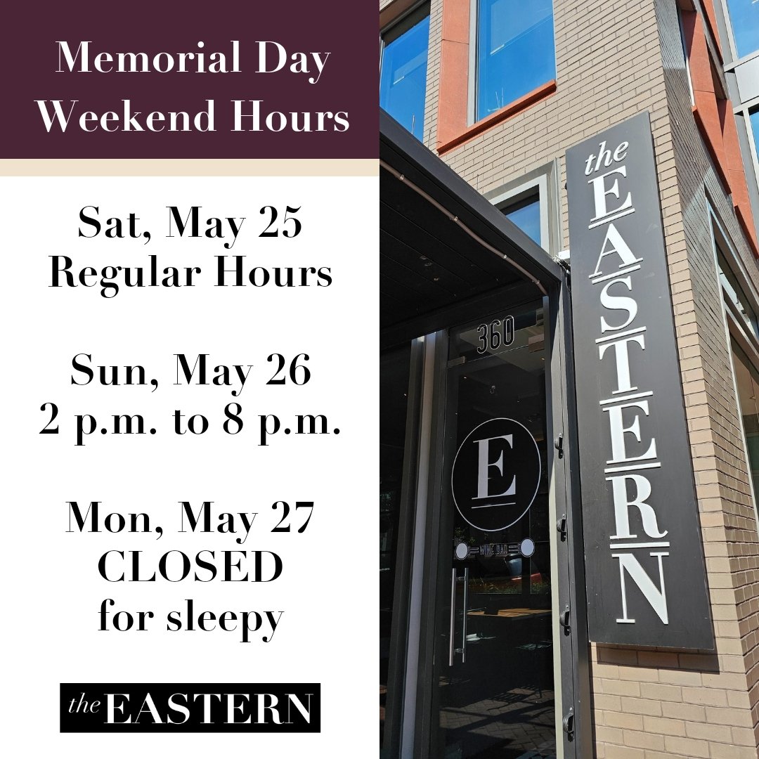 Come on by if you're in town this #MemorialDayWeekend! Except Monday, we're going to 😴 on Monday.
